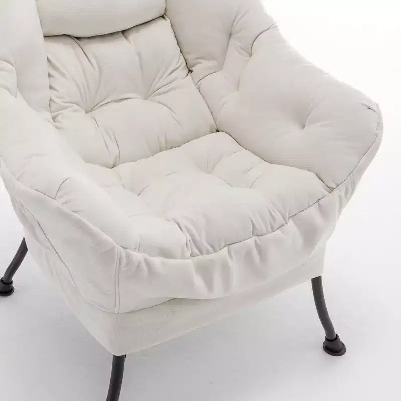Fauteuil de salon inclinable moderne Okak avec pouf repose-pieds, fauteuil de loisirs confortable pour salons, zones de détente