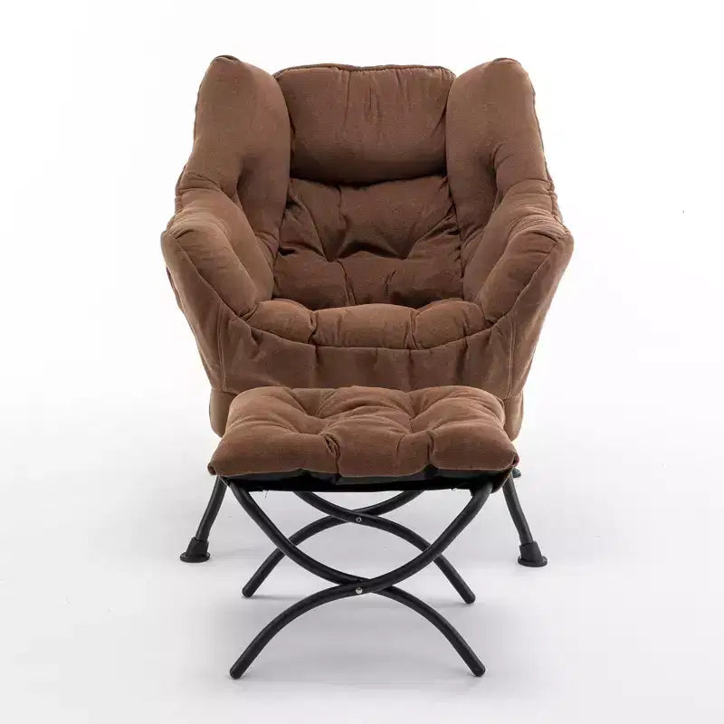 Fauteuil de salon inclinable moderne Okak avec pouf repose-pieds, fauteuil de loisirs confortable pour salons, zones de détente