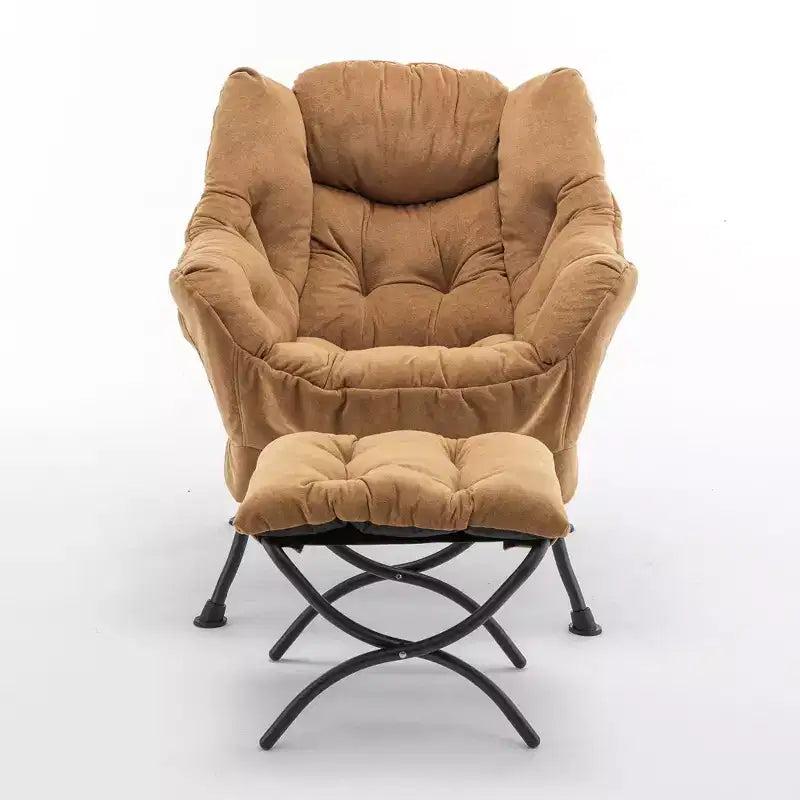 Fauteuil de salon inclinable moderne Okak avec pouf repose-pieds, fauteuil de loisirs confortable pour salons, zones de détente