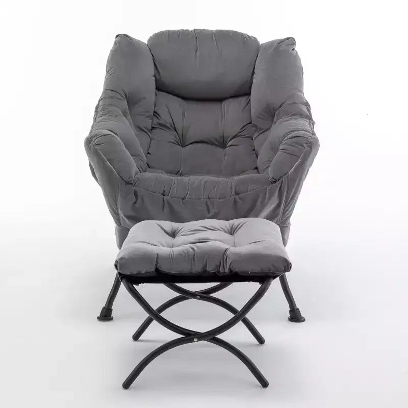 Fauteuil de salon inclinable moderne Okak avec pouf repose-pieds, fauteuil de loisirs confortable pour salons, zones de détente