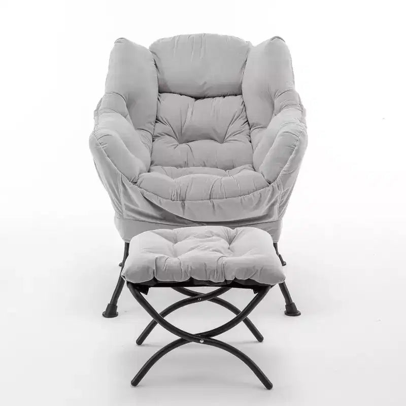 Fauteuil de salon inclinable moderne Okak avec pouf repose-pieds, fauteuil de loisirs confortable pour salons, zones de détente