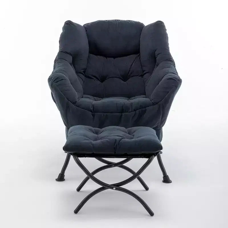 Fauteuil de salon inclinable moderne Okak avec pouf repose-pieds, fauteuil de loisirs confortable pour salons, zones de détente