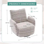 Fauteuil pivotant Okak en tissu rayé, style Mid-Century, au design esthétique, fauteuil d'appoint décontracté pour salons et espaces de détente