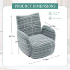Fauteuil pivotant Okak en tissu rayé, style Mid-Century, au design esthétique, fauteuil d'appoint décontracté pour salons et espaces de détente