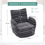 Fauteuil pivotant Okak en tissu rayé, style Mid-Century, au design esthétique, fauteuil d'appoint décontracté pour salons et espaces de détente