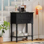 Table console étroite rétro Okak 23,7 po, table d'entrée avec trois tiroirs de rangement et étagère inférieure, table de couloir pour salon, entrée