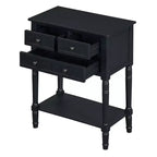 Table console étroite rétro Okak 23,7 po, table d'entrée avec trois tiroirs de rangement et étagère inférieure, table de couloir pour salon, entrée