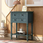 Table console étroite rétro Okak 23,7 po, table d'entrée avec trois tiroirs de rangement et étagère inférieure, table de couloir pour salon, entrée