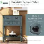 Table console étroite rétro Okak 23,7 po, table d'entrée avec trois tiroirs de rangement et étagère inférieure, table de couloir pour salon, entrée