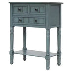 Table console étroite rétro Okak 23,7 po, table d'entrée avec trois tiroirs de rangement et étagère inférieure, table de couloir pour salon, entrée
