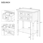 Table console étroite rétro Okak 23,7 po, table d'entrée avec trois tiroirs de rangement et étagère inférieure, table de couloir pour salon, entrée