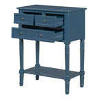 Table console étroite rétro Okak 23,7 po, table d'entrée avec trois tiroirs de rangement et étagère inférieure, table de couloir pour salon, entrée
