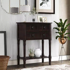 Table console étroite rétro Okak 23,7 po, table d'entrée avec trois tiroirs de rangement et étagère inférieure, table de couloir pour salon, entrée