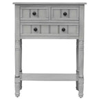 Table console étroite rétro Okak 23,7 po, table d'entrée avec trois tiroirs de rangement et étagère inférieure, table de couloir pour salon, entrée