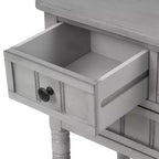 Table console étroite rétro Okak 23,7 po, table d'entrée avec trois tiroirs de rangement et étagère inférieure, table de couloir pour salon, entrée