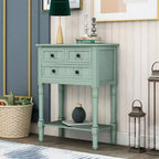 Table console étroite rétro Okak 23,7 po, table d'entrée avec trois tiroirs de rangement et étagère inférieure, table de couloir pour salon, entrée