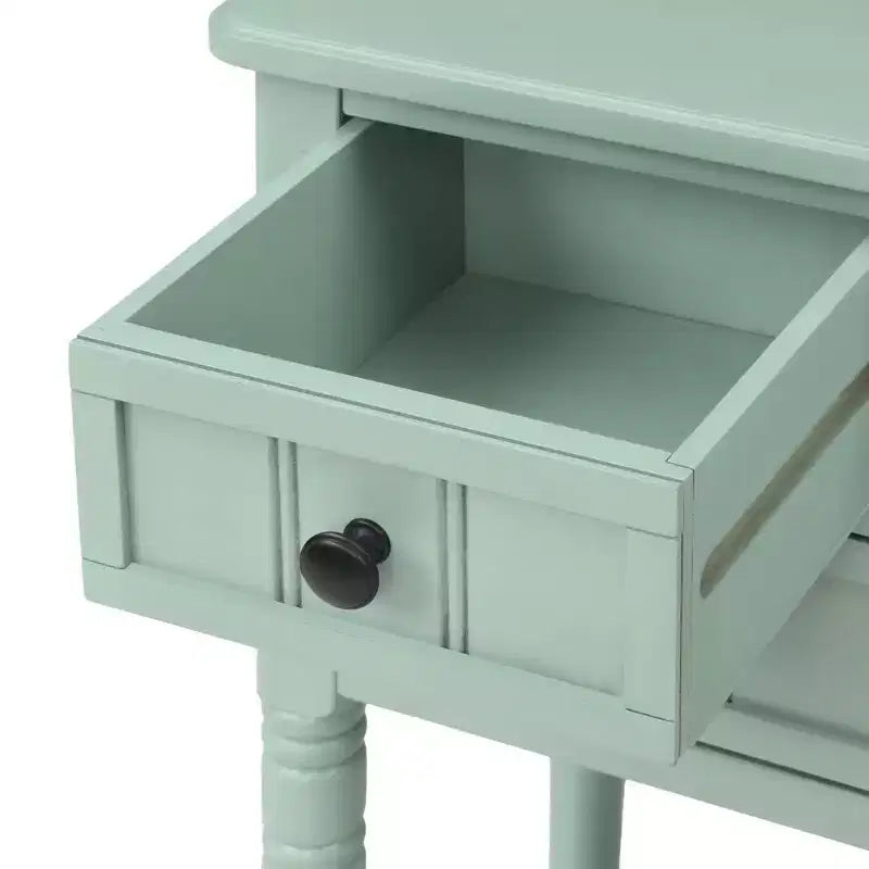 Table console étroite rétro Okak 23,7 po, table d'entrée avec trois tiroirs de rangement et étagère inférieure, table de couloir pour salon, entrée