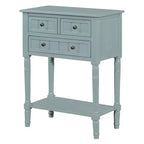 Table console étroite rétro Okak 23,7 po, table d'entrée avec trois tiroirs de rangement et étagère inférieure, table de couloir pour salon, entrée