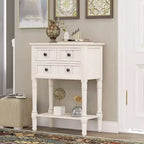 Table console étroite rétro Okak 23,7 po, table d'entrée avec trois tiroirs de rangement et étagère inférieure, table de couloir pour salon, entrée