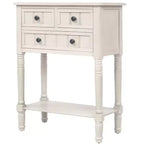 Table console étroite rétro Okak 23,7 po, table d'entrée avec trois tiroirs de rangement et étagère inférieure, table de couloir pour salon, entrée