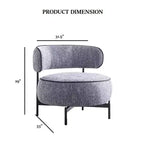 Fauteuils ronds simples et mignons Okak avec dossier incurvé, fauteuil d'appoint de lecture et de loisirs de style contemporain pour chambre à coucher, salon