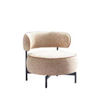 Fauteuils ronds simples et mignons Okak avec dossier incurvé, fauteuil d'appoint de lecture et de loisirs de style contemporain pour chambre à coucher, salon