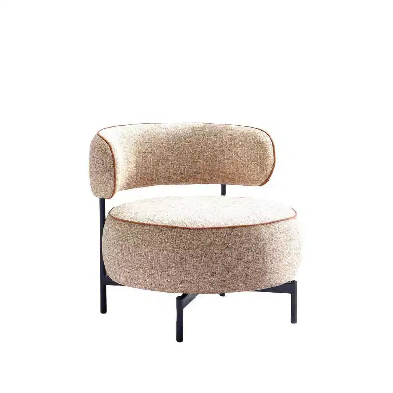 Fauteuils ronds simples et mignons Okak avec dossier incurvé, fauteuil d'appoint de lecture et de loisirs de style contemporain pour chambre à coucher, salon