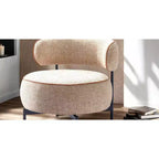 Fauteuils ronds simples et mignons Okak avec dossier incurvé, fauteuil d'appoint de lecture et de loisirs de style contemporain pour chambre à coucher, salon