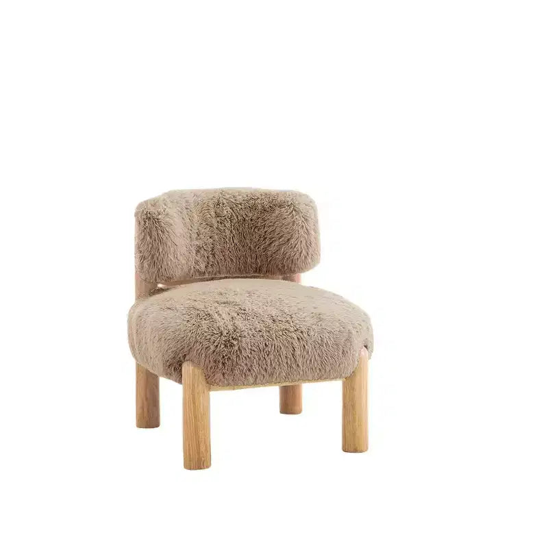 Fauteuils ronds simples et mignons Okak avec dossier incurvé, fauteuil d'appoint de lecture et de loisirs de style contemporain pour chambre à coucher, salon