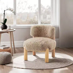 Fauteuils ronds simples et mignons Okak avec dossier incurvé, fauteuil d'appoint de lecture et de loisirs de style contemporain pour chambre à coucher, salon
