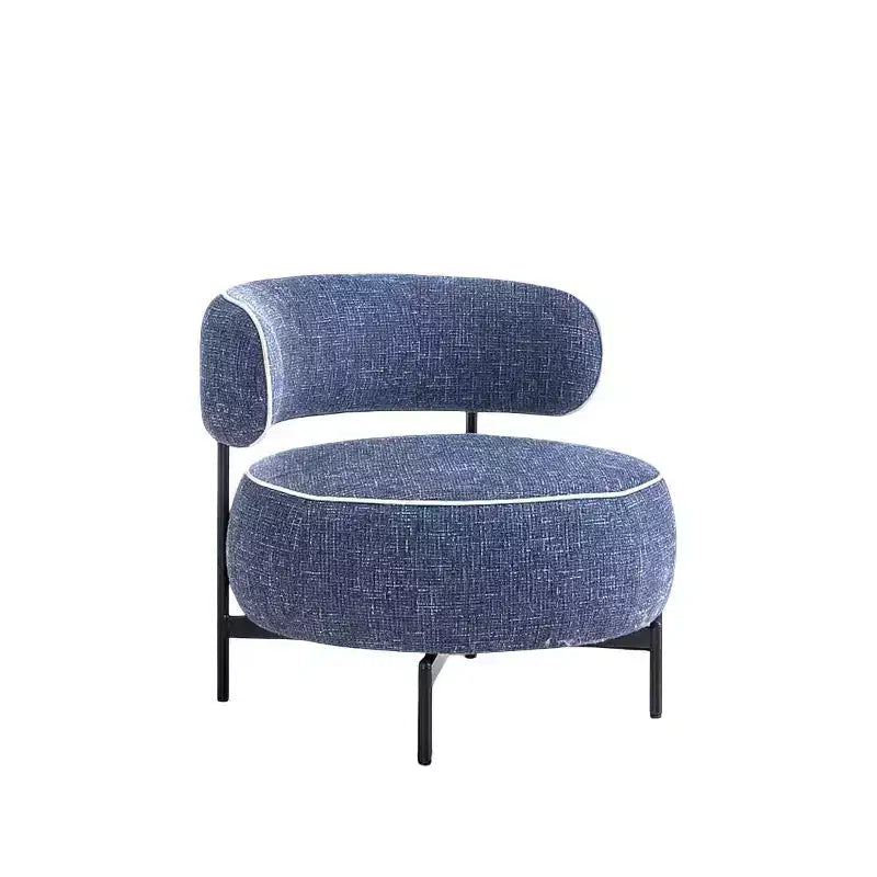 Fauteuils ronds simples et mignons Okak avec dossier incurvé, fauteuil d'appoint de lecture et de loisirs de style contemporain pour chambre à coucher, salon
