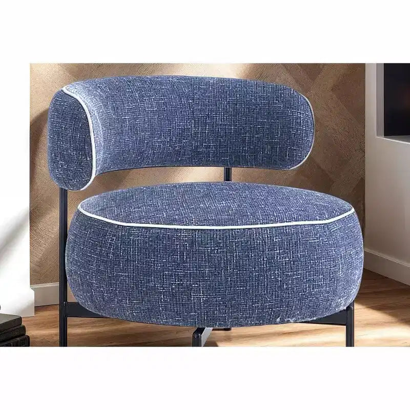 Fauteuils ronds simples et mignons Okak avec dossier incurvé, fauteuil d'appoint de lecture et de loisirs de style contemporain pour chambre à coucher, salon