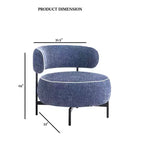 Fauteuils ronds simples et mignons Okak avec dossier incurvé, fauteuil d'appoint de lecture et de loisirs de style contemporain pour chambre à coucher, salon