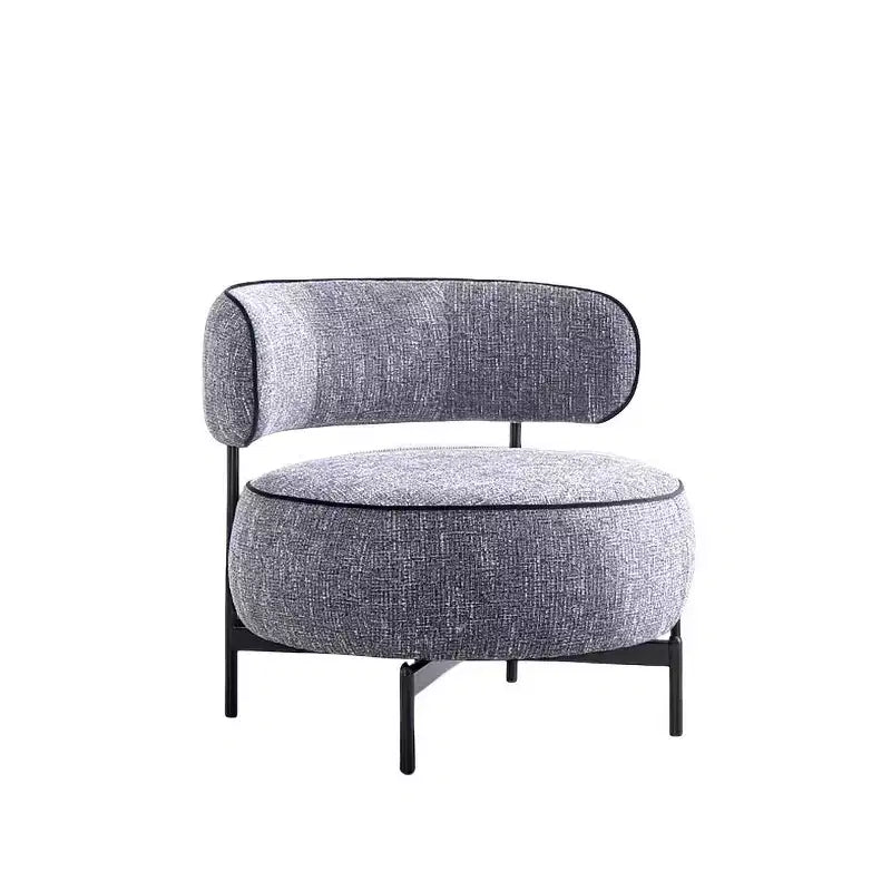 Fauteuils ronds simples et mignons Okak avec dossier incurvé, fauteuil d'appoint de lecture et de loisirs de style contemporain pour chambre à coucher, salon