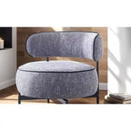 Fauteuils ronds simples et mignons Okak avec dossier incurvé, fauteuil d'appoint de lecture et de loisirs de style contemporain pour chambre à coucher, salon