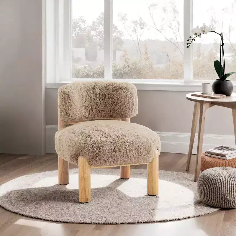 Fauteuils ronds simples et mignons Okak avec dossier incurvé, fauteuil d'appoint de lecture et de loisirs de style contemporain pour chambre à coucher, salon