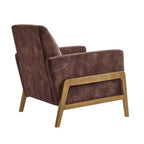 Fauteuil rembourré Okak moderne et élégant à dossier capitonné avec cadre en bois massif, chaise de lecture et de détente pour salons, zones de relaxation