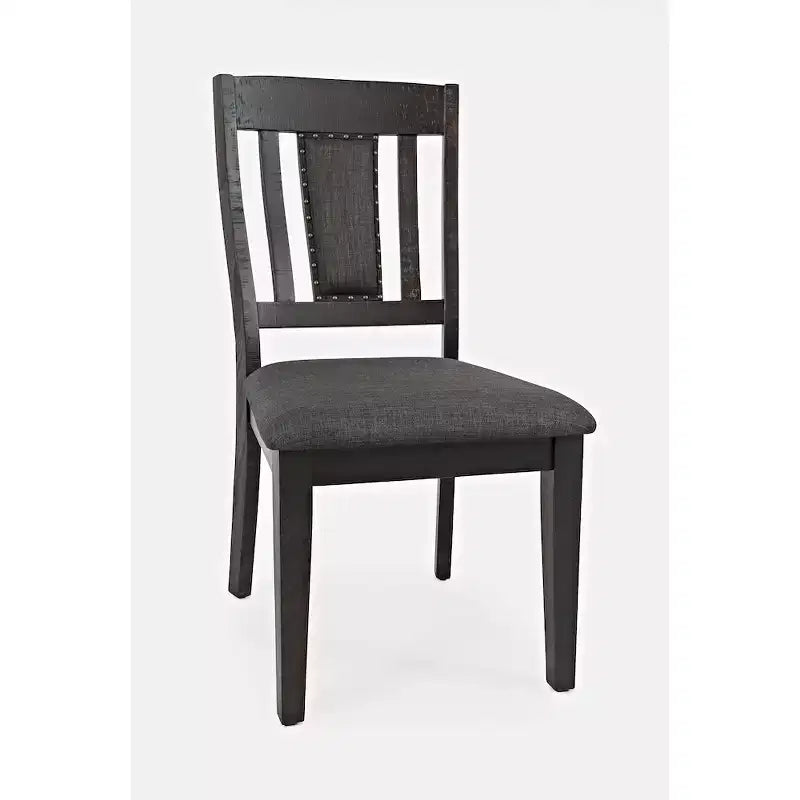 Jofran, Chaises de salle à manger American Rustics en bois tapissé à dossier ajouré avec garniture cloutée (lot de 2)