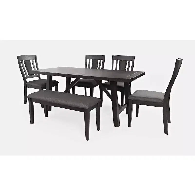 Jofran, Chaises de salle à manger American Rustics en bois tapissé à dossier ajouré avec garniture cloutée (lot de 2)
