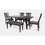 Jofran, Chaises de salle à manger American Rustics en bois tapissé à dossier ajouré avec garniture cloutée (lot de 2)
