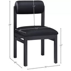 Meridian Furniture, Chaise de salle à manger tapissée en cuir végétalien Roundhill, Lot de 2