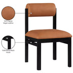Meridian Furniture, Chaise de salle à manger tapissée en cuir végétalien Roundhill, Lot de 2