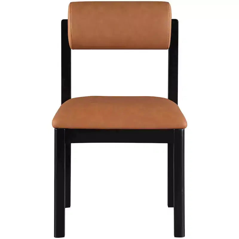Meridian Furniture, Chaise de salle à manger tapissée en cuir végétalien Roundhill, Lot de 2