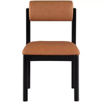 Meridian Furniture, Chaise de salle à manger tapissée en cuir végétalien Roundhill, Lot de 2