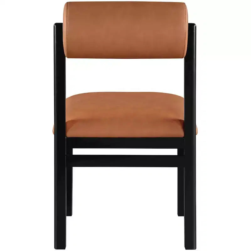 Meridian Furniture, Chaise de salle à manger tapissée en cuir végétalien Roundhill, Lot de 2