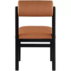 Meridian Furniture, Chaise de salle à manger tapissée en cuir végétalien Roundhill, Lot de 2