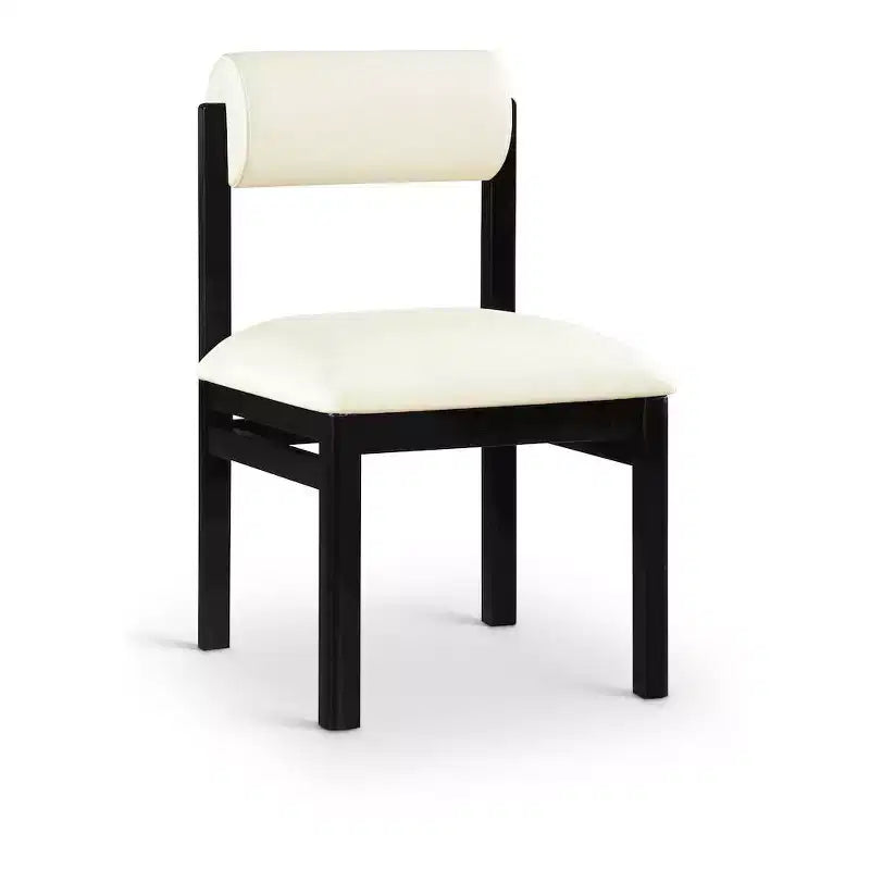 Meridian Furniture, Chaise de salle à manger tapissée en cuir végétalien Roundhill, Lot de 2