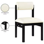 Meridian Furniture, Chaise de salle à manger tapissée en cuir végétalien Roundhill, Lot de 2