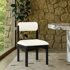 Meridian Furniture, Chaise de salle à manger tapissée en cuir végétalien Roundhill, Lot de 2