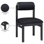 Meridian Furniture, Chaise de salle à manger tapissée en cuir végétalien Roundhill, Lot de 2